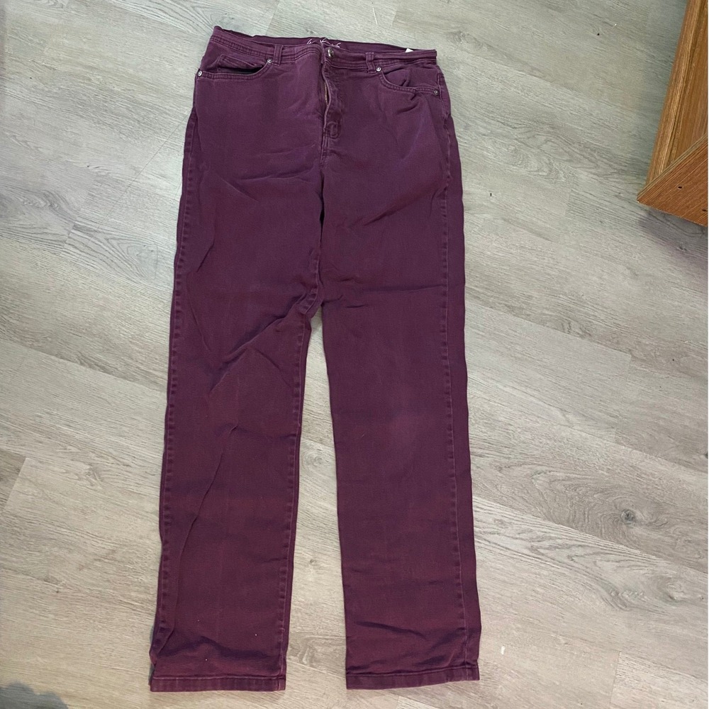 Gloria Vanderbilt Amanda Jeans Womens 12 Long Purple Straight Long some fading
